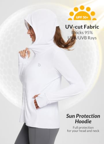 Women's Lightweight Sun Protection Jacket Hoodie - White, Large