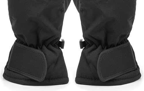 Thermal Winter Ski Mittens - Waterproof Windproof Snow Gloves - Black
