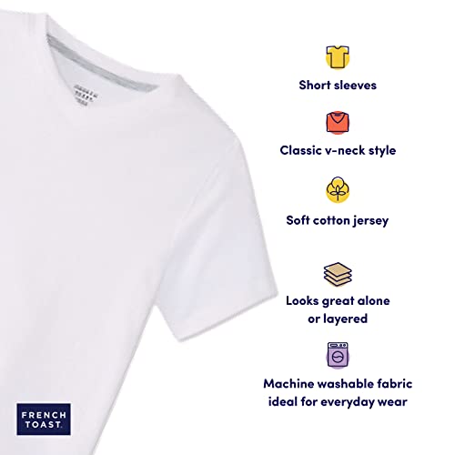 Boys' Short Sleeve V-Neck T-Shirt - Size 4-5 White