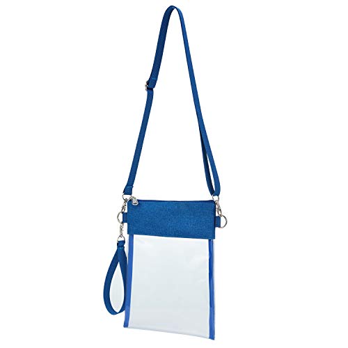 Transparent Stadium Approved Crossbody Bag - Clear Purse - Blue