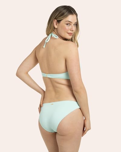 Women's Ruched Bikini Bottom - Mint Chip - Full Coverage