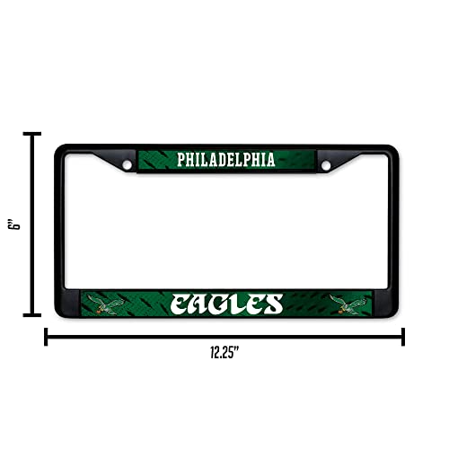 NFL Football Black Chrome License Plate Frame - 12" x 6" Auto Accessory