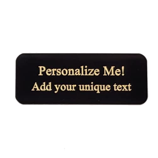 Personalized Black Brass Trophy Award Name Plates - 2.5" W x 1" H