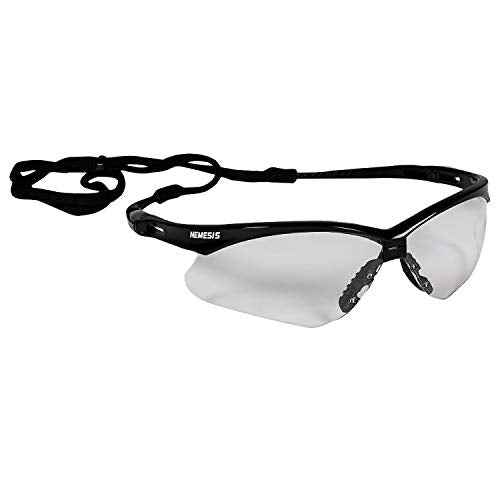 KLEENGUARD (Formerly Jackson Safety V30 Nemesis Safety Glasses/Sunglasses, 25676 Black Frame, Clear Lens (6 Pair)