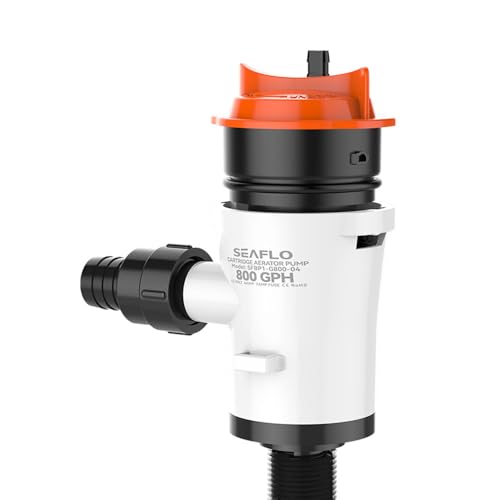 SEAFLO 04 Series 800 GPH Baitwell Livewell Aerator Pump Straight Intake 12V Saltwater/Freshwater