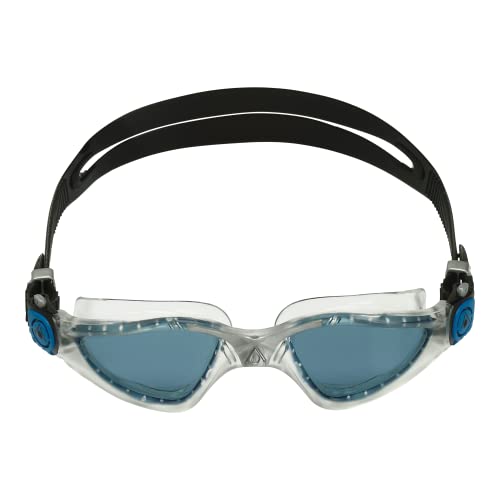 Aqua Sphere Kayenne Adult Swim Goggles - Transparent Silver & Petrol Smoke, 180-Degree Distortion-Free Vision