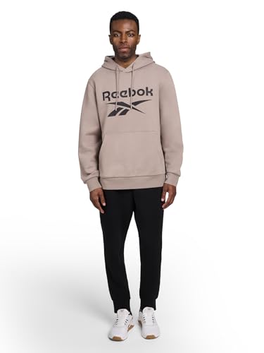 Reebok Cotton Fleece Hooded Sweatshirt - Small, Driftwood