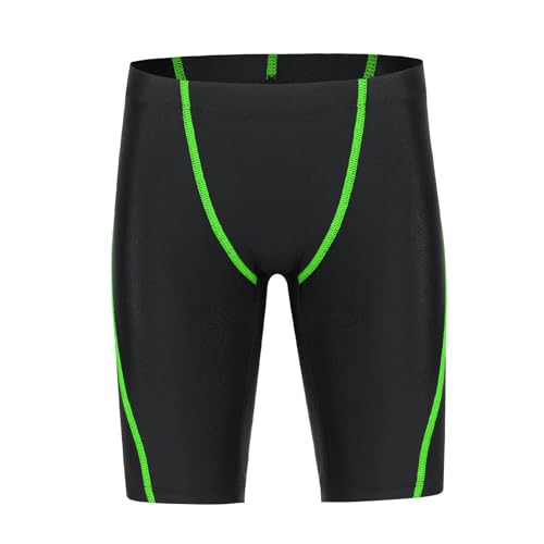 Boys Swim Jammers - Kids Jammer Trunks, X-Large Green Line, UPF50+