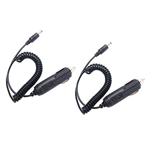 2-Pack 12V-24V Car Charger Cable for Two-Way Radio Desktop Charging Bases