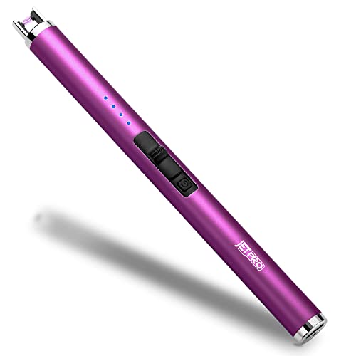 USB Rechargeable Electronic Arc Lighter - Windproof Flameless - Purple
