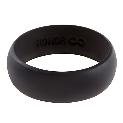 Men's Silicone Wedding Band - Jet Black, Comfort Fit