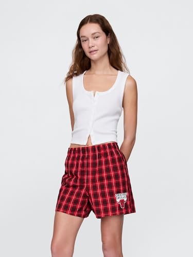 NBA Men's Pull-On Sleepwear Boxers - Medium / Chicago Bulls Modern Red