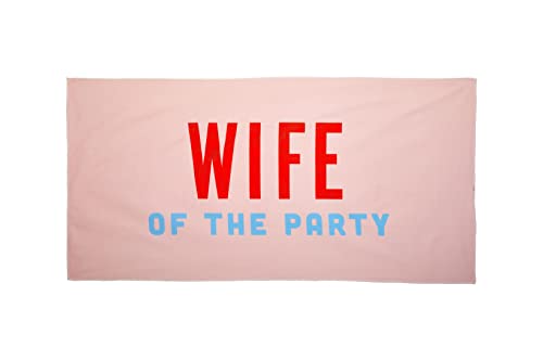 Bride of The Party Pink & Blue Beach Towel for Bachelorette & Pool Parties