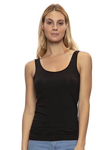 Felina Women's Cotton Modal Reversible Tank Top 4-Pack Small Heather Grey