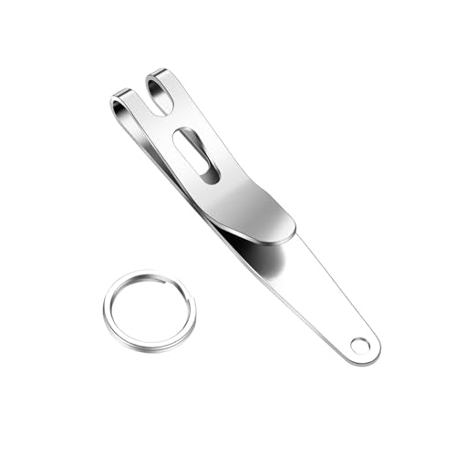 Deep Carry Pocket Clip - Multi-Purpose Keychain Tool - Stainless Steel (1 Pack)