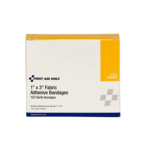 Adhesive Fabric Bandages 1 x 3 Inch - 100 Count First Aid Refill