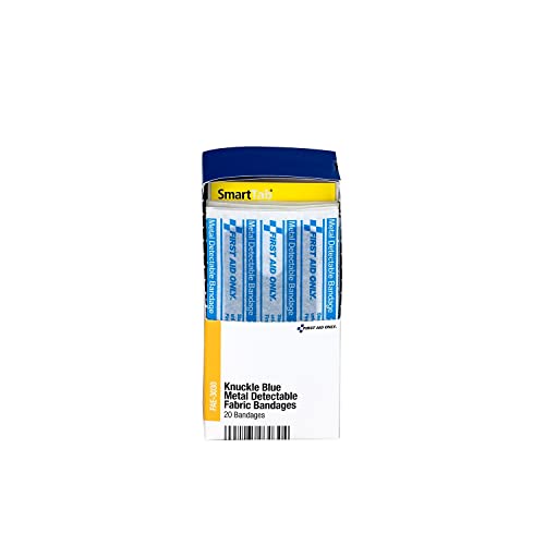 Blue Metal-Detectable Knuckle Bandages - H-Shaped Latex-Free, 20 Count