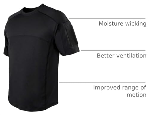 Condor Trident Battle Top X-Large Black - Raglan, Moisture-Wicking