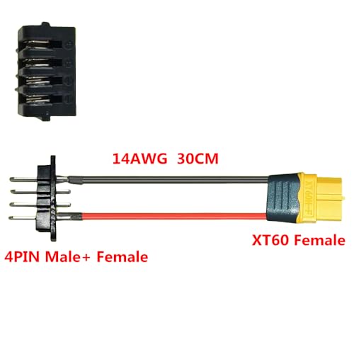 4Pin Male-Female Ebike Battery Connector to XT60H-F14AWG Cable