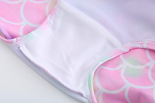 Girls Unicorn Mermaid Swimsuit 6-7 Years Pink Rainbow Bathing Suit