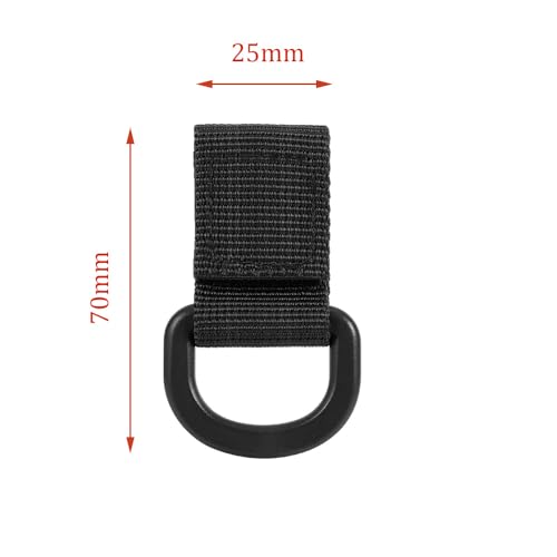Tactical D Ring Clips - 8PCS Backpack Accessories - Black