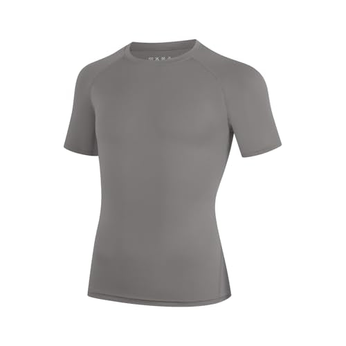 Anawakia Boys Compression Shirt 2 Pack – Short Sleeve Quick-Dry Athletic Tee for Basketball & Football, Black/Gray, Size Small