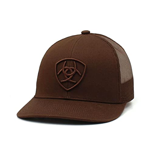 Mens Brown Snapback Shield Logo Cap - Adjustable Baseball Hat