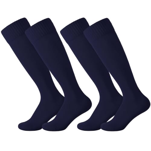 Kids Soccer and Baseball Knee High Socks - Dark Blue, 2 Pairs
