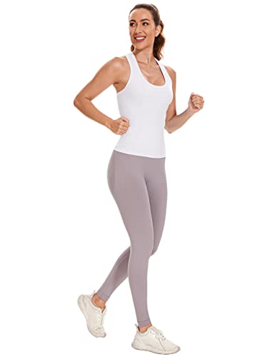 MathCat Women's Racerback Workout Tank Top XS White - Gym & Fitness Activewear