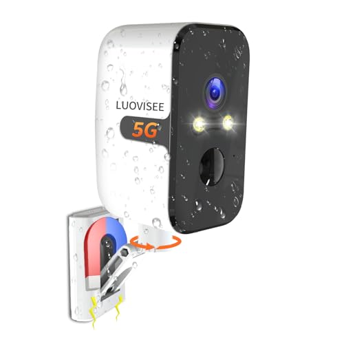 Security Cameras Wireless Outdoor, 2.4G/5G WIFI Magnetic Battery Powered Indoor Cameras for Home Security with Motion Detection,Spotlight Color Night Vision,PIR Siren,SD/Cloud Storage,Work With Alexa.