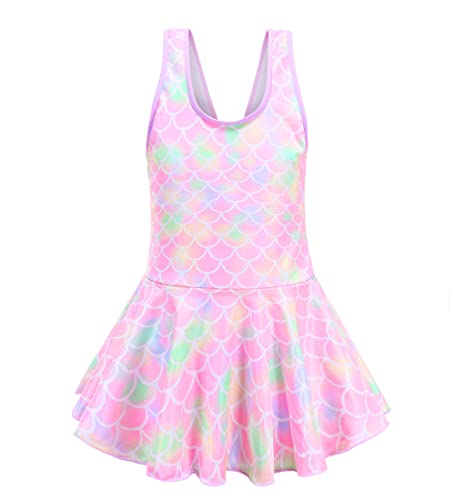 Girls Unicorn Mermaid Swimsuit 6-7 Years Pink Rainbow Bathing Suit