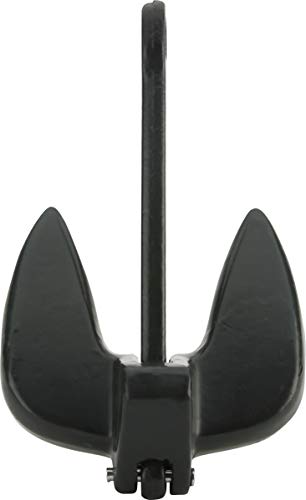 Attwood Navy Anchor 15 lb Solid Cast Iron with Black Coating, 10 lb weight option
