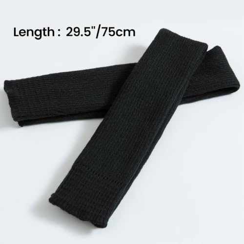 Women Juniors Over Knee Leg Warmers Black 29.5" Thigh High Socks One Size