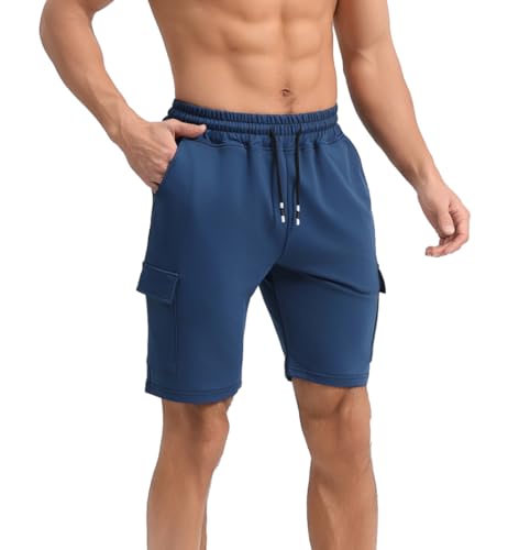 Men's Athletic Shorts with Double Pockets for Fitness & Running