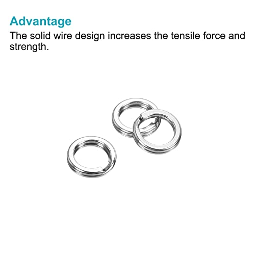 Fishing Split Rings - Double Flat Ring Lure Connector, 0.8mm x 6mm