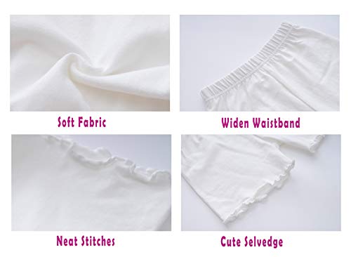 Girls 6-7 Years Non-Transparent Under Dress Shorts Set - White/Black/Pink (FreeNFond)