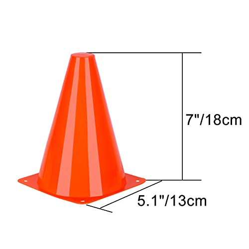 7 Inch Sports Training Cones - 24 Pack Multicolor for Agility Drills