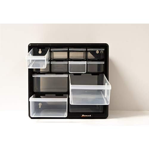 Homak 12-Drawer Parts Organizer, Black, HA01012001