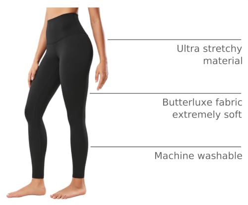 CRZ YOGA Super High Waist Leggings 28" - Large Black, Luxurious Soft Fit