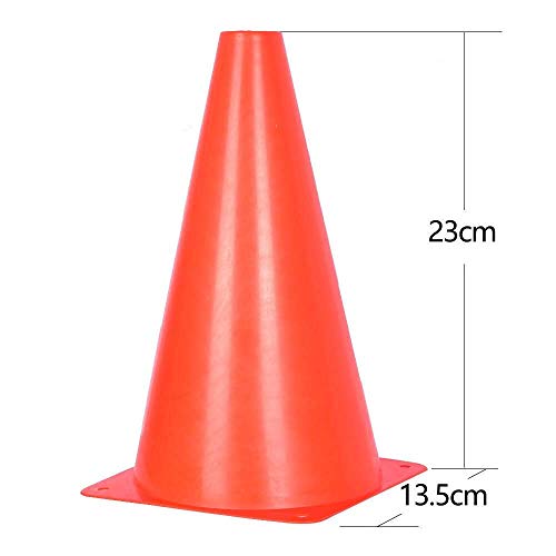 9-Inch Orange Traffic Cones - 10-Pack Sports Training Cones