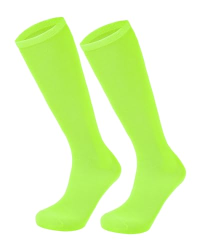 Toddler Baseball Knee High Socks - Fluorescent Green, 6-9 Years