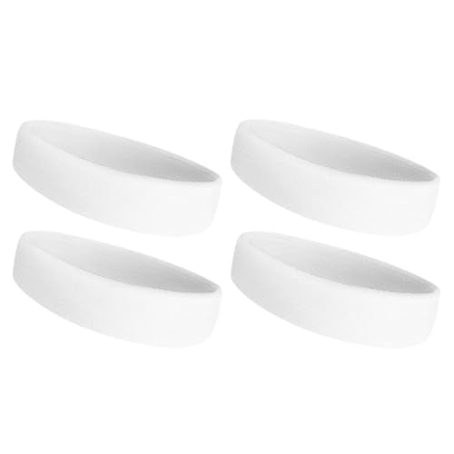 Sweatbands Sports Headband - 4-Pack White for Men & Women