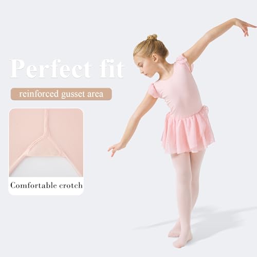 Ultra Soft Ballet Tights for Girls - Ballet Pink, 8-10 Years