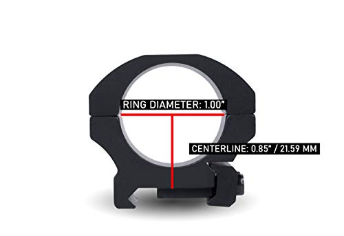 Precision Picatinny Scope Rings - 1 Inch Diameter, 0.80 Inch Height