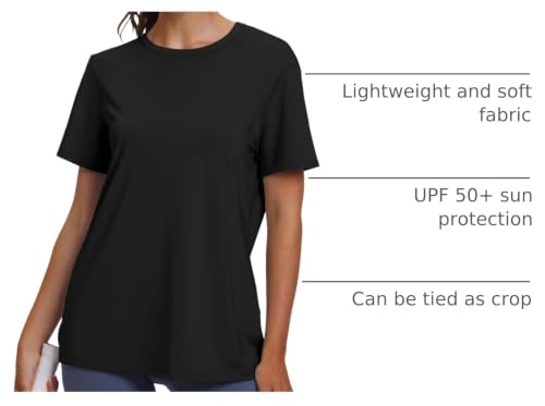Breathable Quick Dry Workout Top for Women - Black, Medium