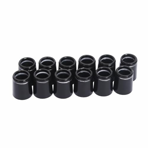 Black Golf Club Ferrules - 12 Pcs for 0.355'' Irons with Silver Ring