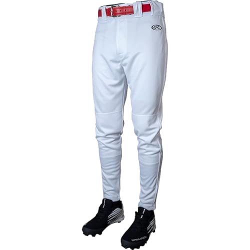 Rawlings Boy's Launch Baseball Pants White X-Large Tapered Jogger Fit