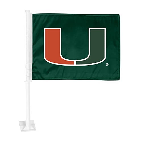 Miami Hurricanes Car Flag - Large 11" x 14" Durable Nylon