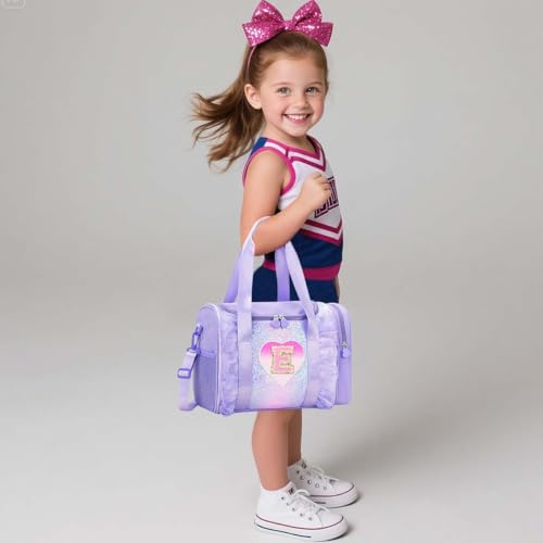 Personalized Girl's Monogram Dance Bag - Light Water-Resistant Oxford Backpack, Purple V, 3-6 Years