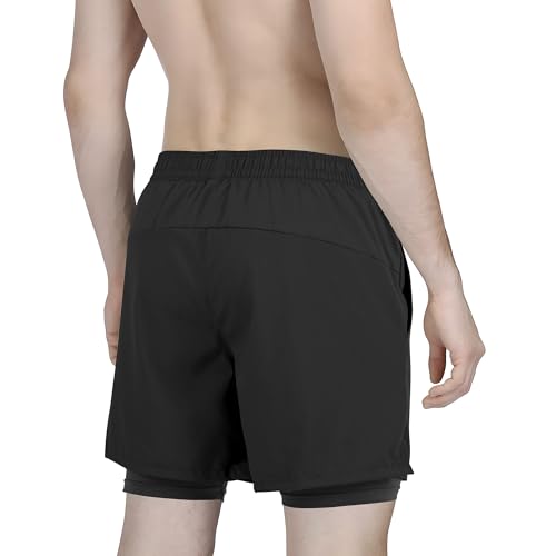 Tyzrdnac Men's 2 in 1 Athletic Quick Dry Shorts,Running